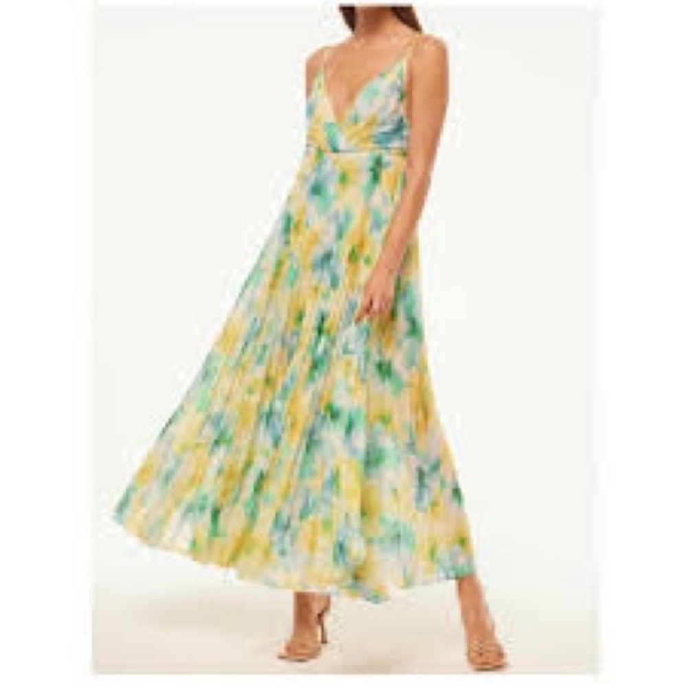 Misa Los Angeles Yellow and Green Maxi Dress